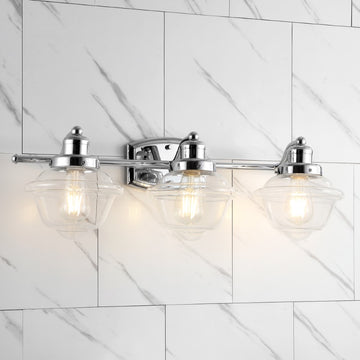Orleans Iron/Glass schoolhouse LED Vanity Light - JONATHAN Y
